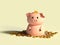 LOVELY CUTE ADORABLE PIGGY BANK COIN MONEY CASH ECONOMY FINANCES SUCCESS 3D ILLUSTRATION