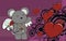 Lovely cute plush hippo mouse cartoon background