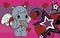 Lovely cute plush hippo puppy cartoon background