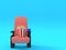 LOVELY CUTE POPCORN CINEMA MOVIES WITH RED CHAIR 3D ILLUSTRATION