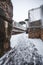 A lovely day of snow in Rome, Italy, 26th February 2018: a beautiful view of Colosseum under the snow