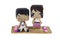 Lovely doll wooden boy and girl on a white background