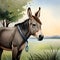 Lovely donkey illustration - ai generated image