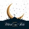 Lovely eid milad un nabi design with moon and mosque