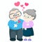 Lovely elderly couple vector