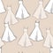 Lovely feminine elegant beautiful white dress. Seamless pattern with Trendy dresses. Women cloth element. Feminine