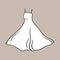 Lovely feminine elegant beautiful white dress. Trendy dresses icon. Women cloth element. Feminine symbol, template