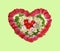 Lovely floral arrangement in the shape of heart