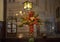 Lovely flower arrangement inside the Restaurant `Zum Weissen Rauchfangkehrer`, The White Chimney Sweep, located in Vienna, Austria