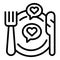 Lovely food icon outline vector. Safety quality