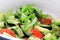 A lovely, fresh bucket of salads gives a meal the essential balance to feed a hungry body. Tomatoes, cucumber, avacado and lettuce