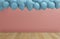 Lovely Full Blue balloons floating in Pink Pastel background room scene studio. cute minimal idea creative concept. 3D rendering