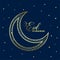 Lovely golden decorative eid moon and stars background