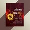 Lovely golden sparkles shiny christmas party flyer template