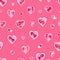 Lovely hand drawn Valentine\\\'s Day seamless pattern, cute decorated doodle hearts, great for textiles, banners, wallpapers,