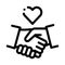 Lovely Handshake Icon Vector Outline Illustration