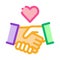 Lovely Handshake Icon Vector Outline Illustration