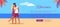 Lovely Hugging Couple on Summer Beach Web Banner