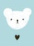 Lovely Infantile Style Nursery Art with Polar Bear ideal for Wall Art, Card, Decoration.