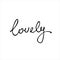 Lovely. Isolated handwritten word. Continuous script cursive