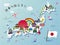 Lovely Japan travel map design