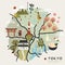 Lovely Japan walking map