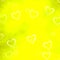 Lovely lemon yellow background with many falling hearts, Valentine`s Day, Mother`s Day