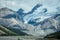 Lovely mountain scenery in the Canadian Rockies along the Icefields Parkway in summer