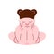 Lovely Newborn Baby in Bear Cap Sleeping Vector Illustration