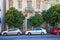 Lovely oranges growing at the street in Athens, Greece