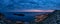 Lovely panoramic view of the old walled city of Dubrovnik with bird`s eye view at night.