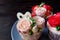 Lovely pastel pink rose frosting cupcake on a plate