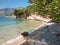 Lovely pebbly beach with crystal clear sea of the Ithaca island, Molos Gulf, Ionian Sea, Greece