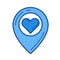 Lovely place line icon.