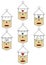 Lovely politician emoji style light lamp set with thought