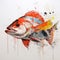 Lovely Pollock: Splatter Painted Fish In The Style Of Erik Jones