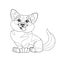 Lovely puppy dog sits contour line
