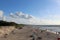 Lovely sand beach with beautiful sky