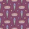 Lovely seamless pattern with hand-drawn donuts, ice cream