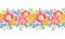 Lovely seamless repeat border with peony,rose,leaves,flowers,branches and berries