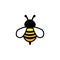 Lovely simple design of a yellow and black bee on a white background