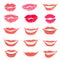 Lovely smiles & collection print of lips set