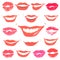 Lovely smiles & collection print of lips set