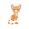 Lovely Striped Red Cat, Cute Kitten Animal Pet Character Vector Illustration