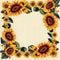 Lovely sunflower border design for invitation or greeting card ai generated