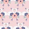 Lovely swans in a seamless pattern design