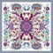 Lovely tablecloth ethnic indian flowers. Beautiful vector ornament. Card, bandana print, kerchief design, napkin. Bright