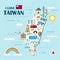 Lovely Taiwan travel map