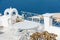 Lovely terrace over the sea of Santorini