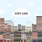 Lovely urban landscape in flat design